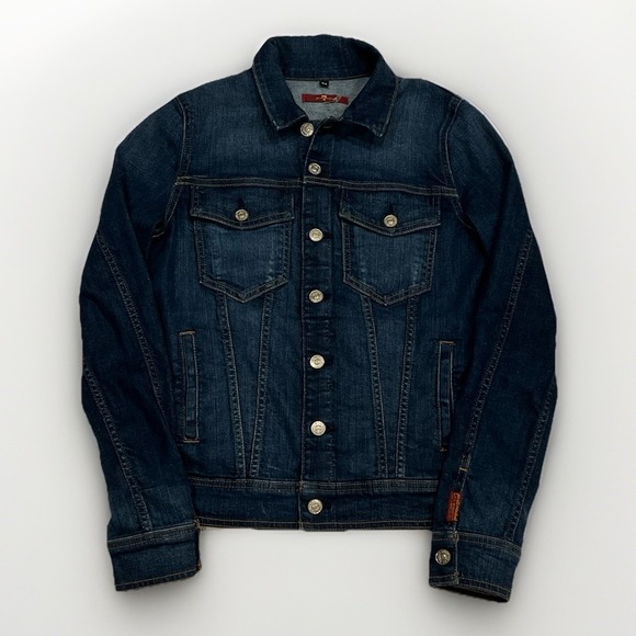 7 For All Mankind Jackets & Blazers - 7 FOR ALL MANKIND Classic Denim Jacket Eden Port Dark Blue Women's Size XS